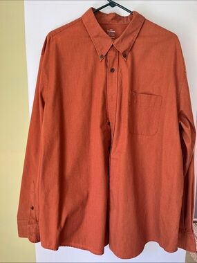 Dockers Men's Button-Down Shirt in Rust Orange